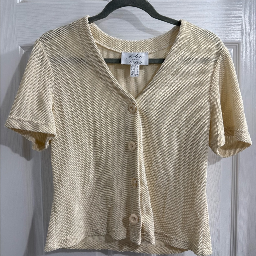 A-line by Algo Cream Knit Top